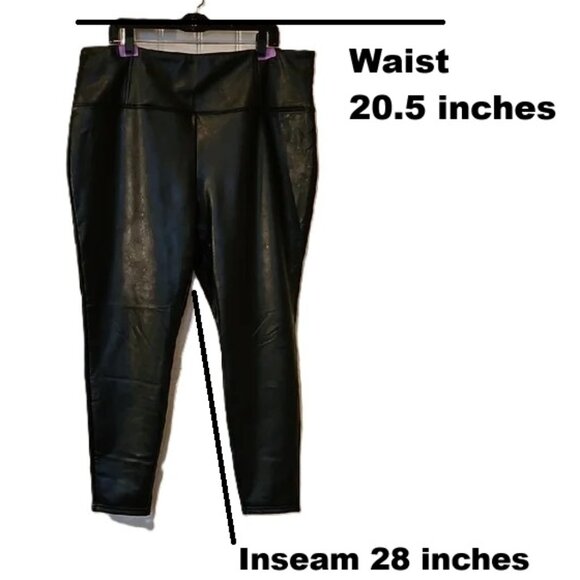 Tinseltown Women’s Trendy Vegan Faux Leather Pants Leggings Black Plus Size 2x - Picture 12 of 12
